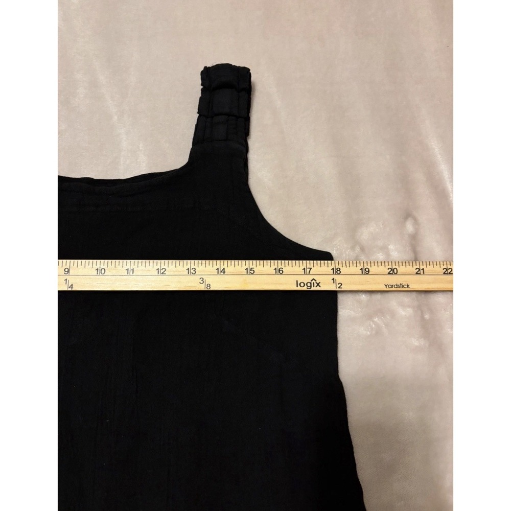 Oh My Gauze Black Midi Dress S/M Smocked Straps Breathable Cotton Coastal Artsy - Picture 5 of 6